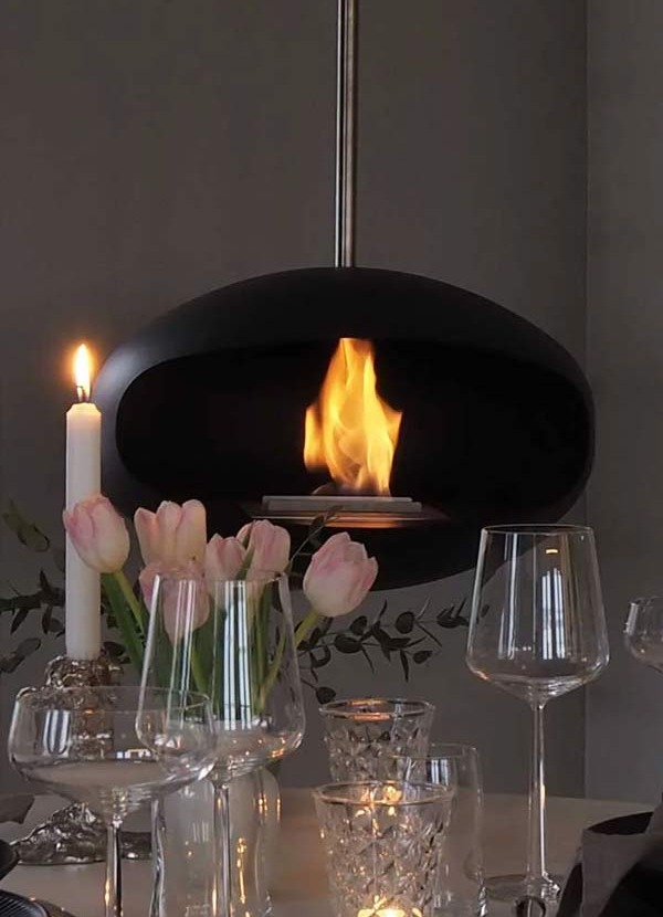 Cheminée suspendue au bioéthanol Cocoon Aeris