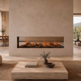 Idée d'ambiance avec le foyer encastrable Optimyst Dimplex Triton