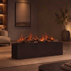 Idée d'ambiance avec le foyer encastrable Optimyst Dimplex Triton